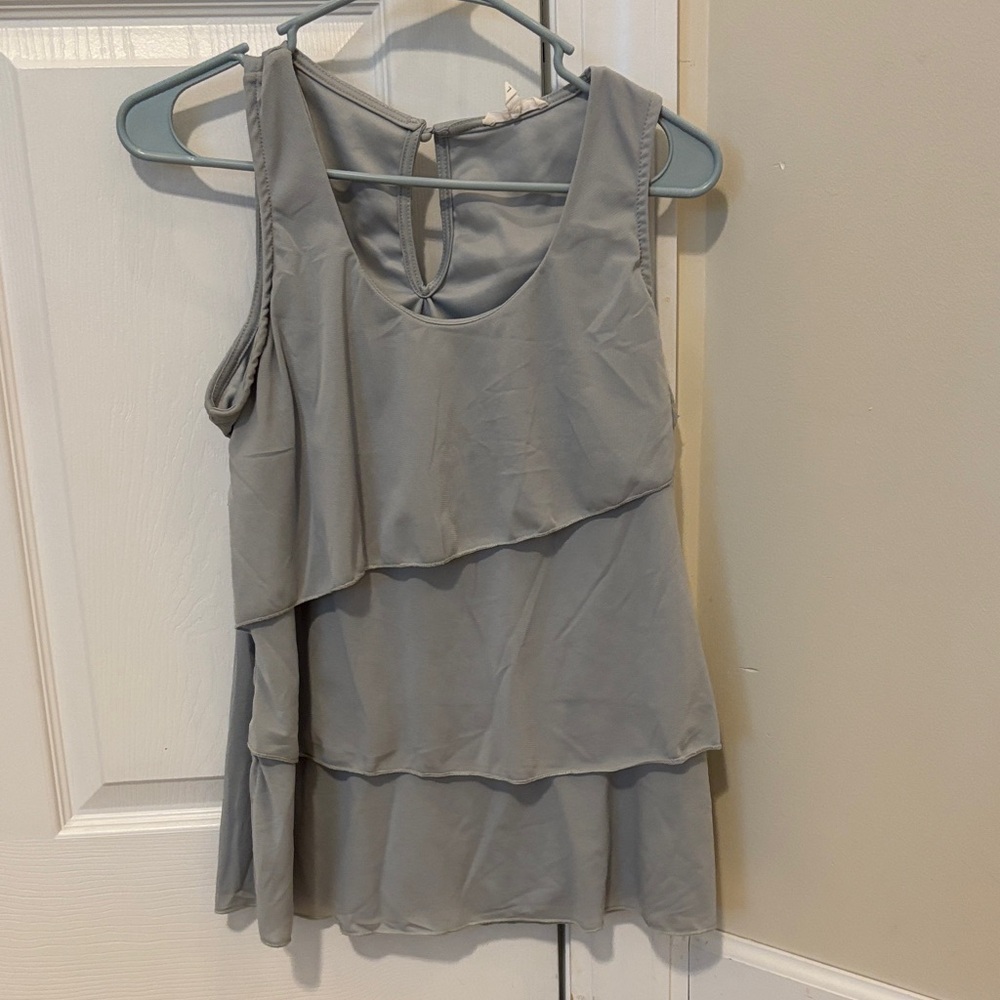 Layered Mint/Gray Sleeveless Top